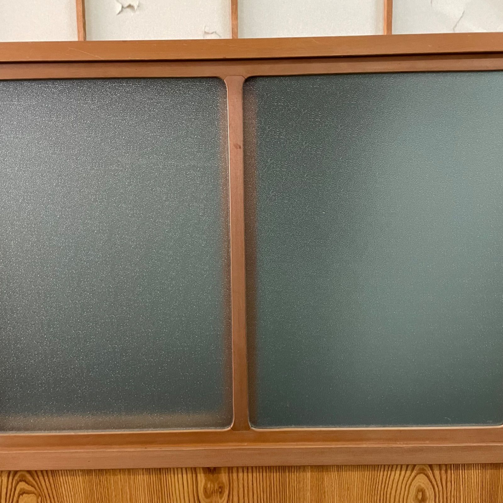 お値下げ！お引き取りたのメル便着払い古民家 ガラス引戸 ガラス戸 アンティーク ♭ 建具 引き戸 W90cm×D3cm×H173cm 2枚セット アンティーク ガラス戸