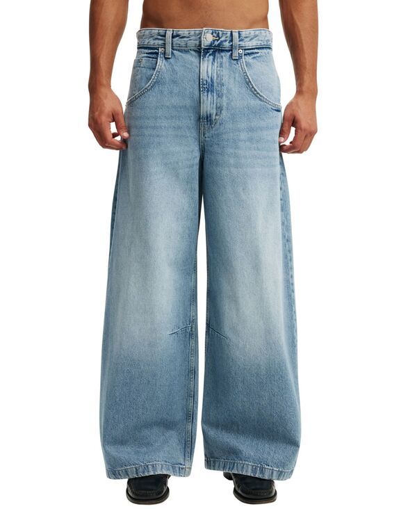 コットンオン メンズ ボトムス デニムパンツ ワイドレッグ ジーンズ COTTON ON Mens Super Wide Leg Jeans Solace blue ブルー