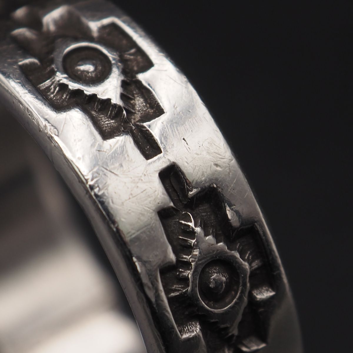 Q326 ナバホ Troy Laner トロイラナー STERLING刻印 リング スタンプ