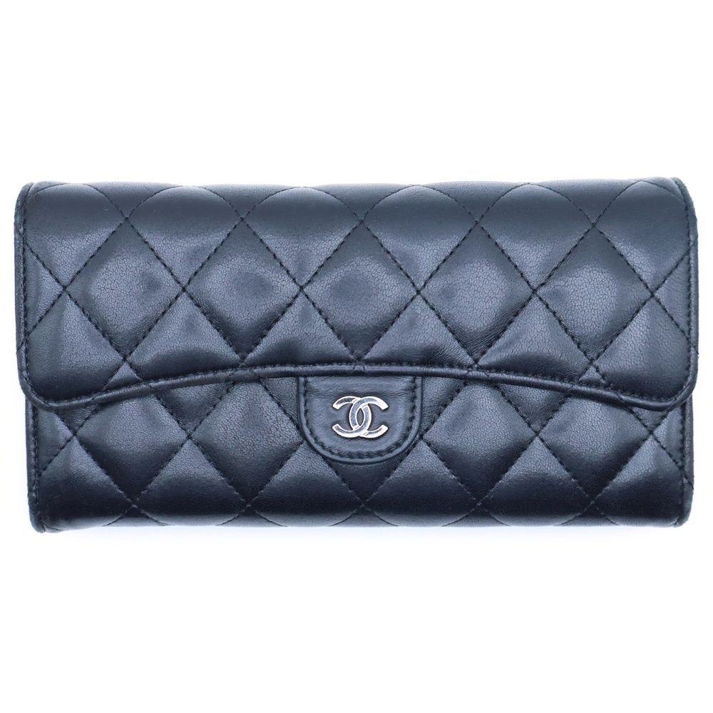 CHANEL (シャネル) マトラッセ ココマーク 二つ折り長財布 CHANEL (シャネル) マトラッセ ココマーク 二つ折り長財布