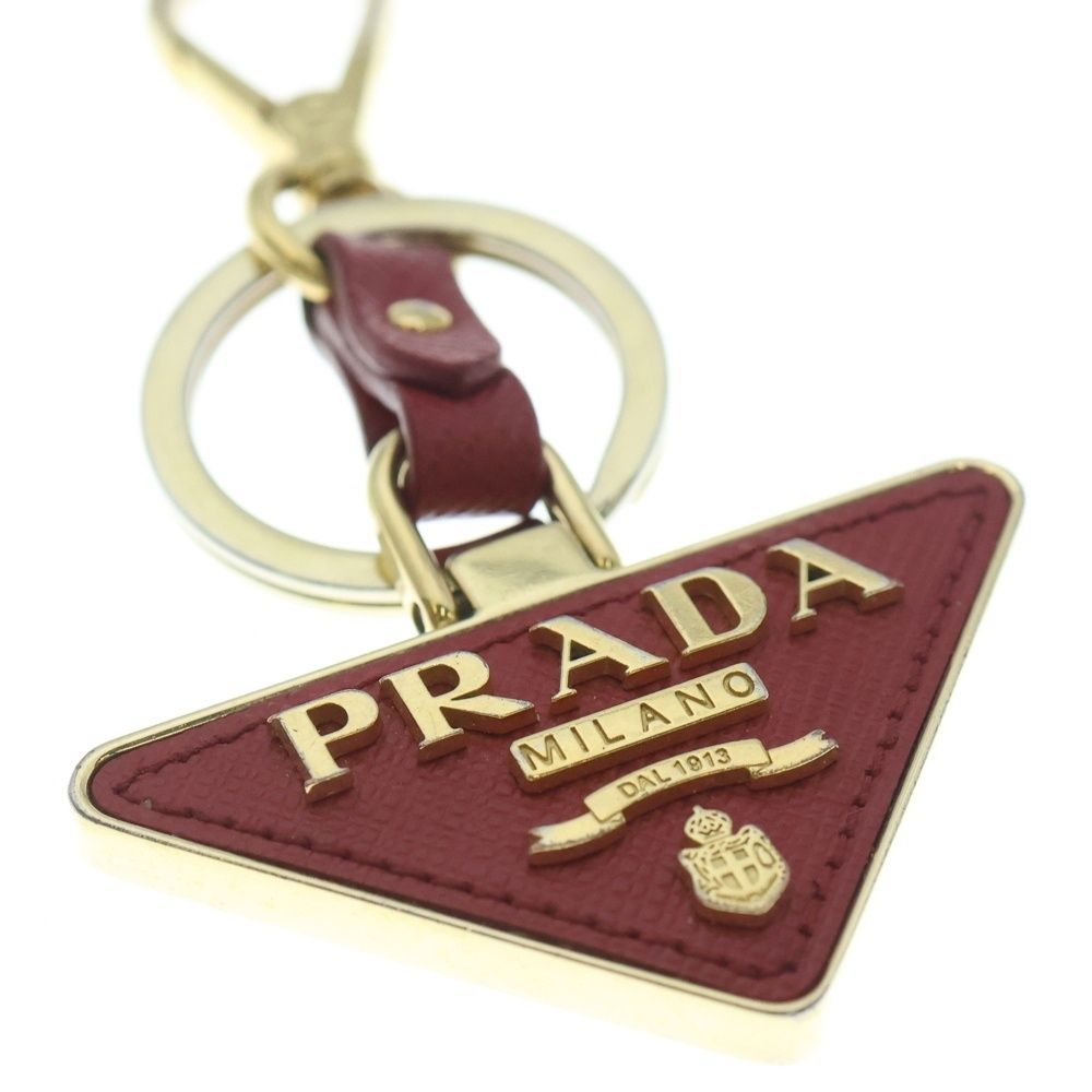 PRADA (プラダ) トライアングルロゴ キーリング バッグチャーム