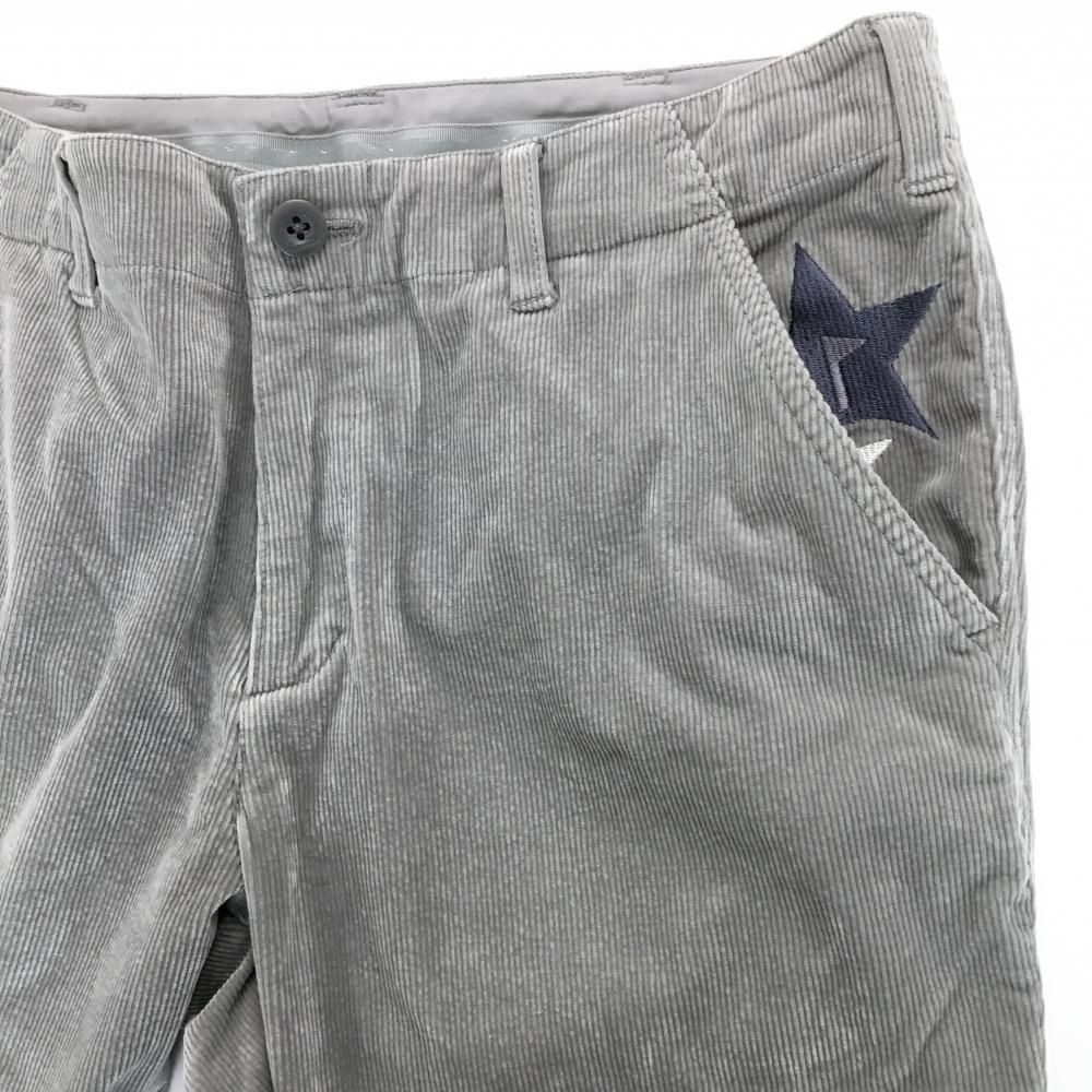 ビームスゴルフ コーデュロイパンツ グレー ロゴ刺しゅう ポケット星