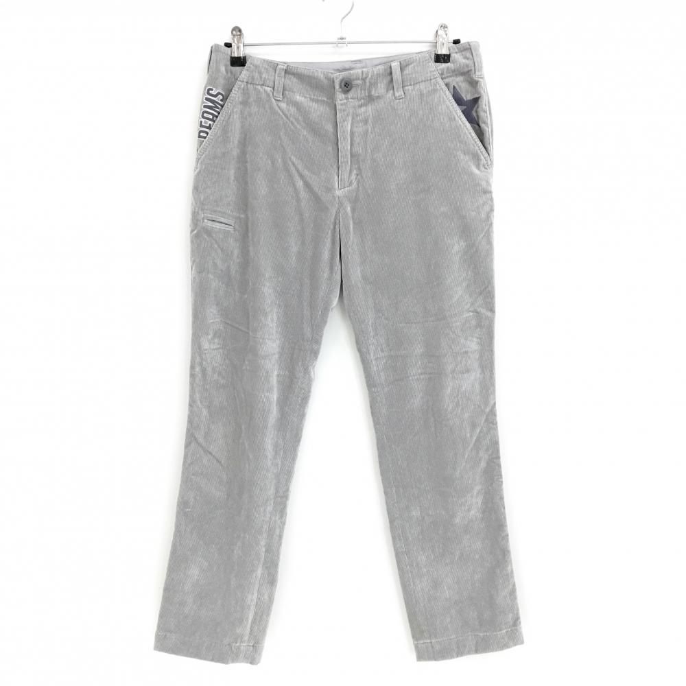 ビームスゴルフ コーデュロイパンツ グレー ロゴ刺しゅう ポケット星