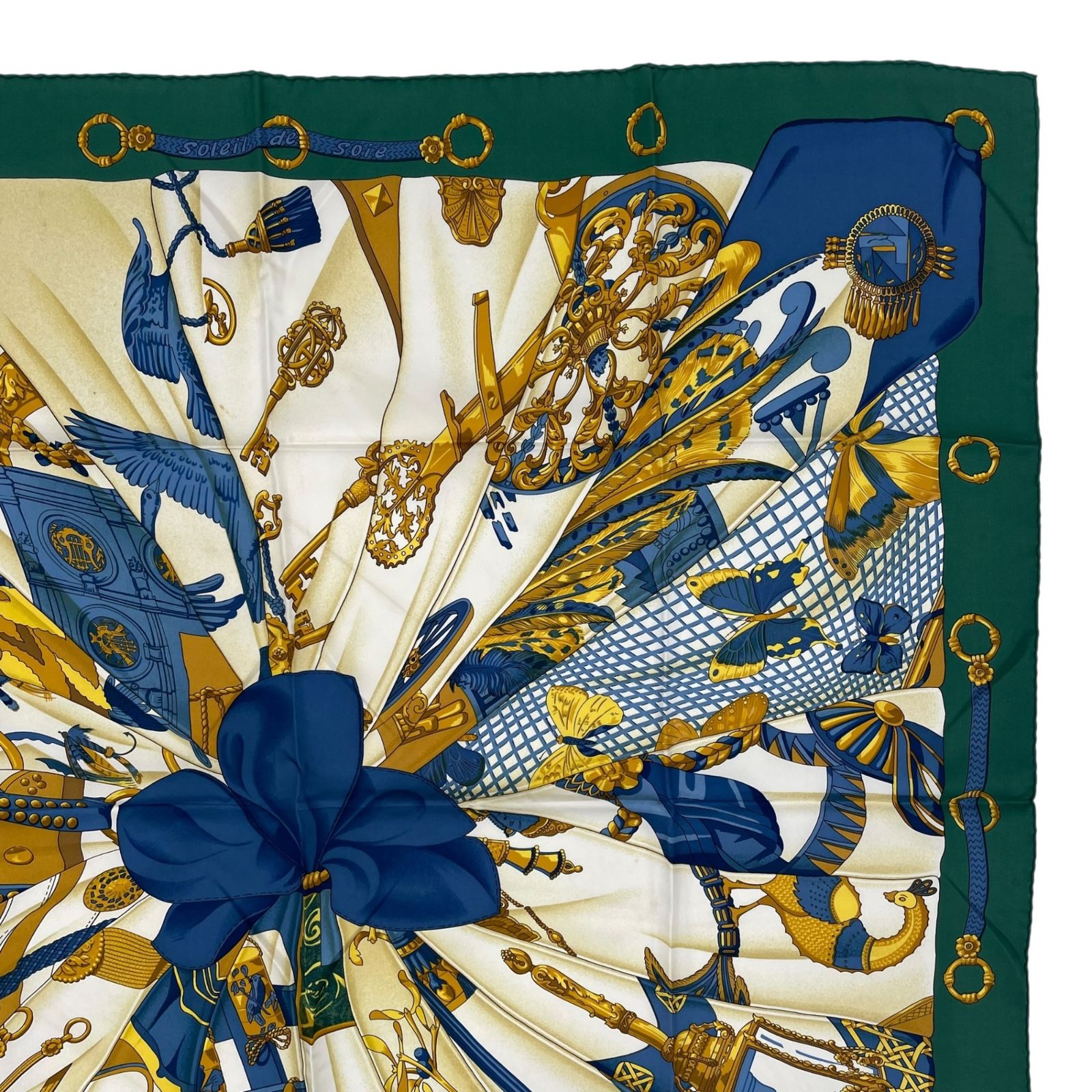 極美品 HERMES エルメス スカーフ シルク カレ90 Soleil de Soie