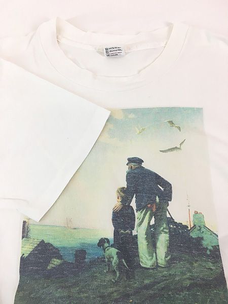 古着 90s USA製 Norman Rockwell 「Outward Bound」 フォト ピクチャー