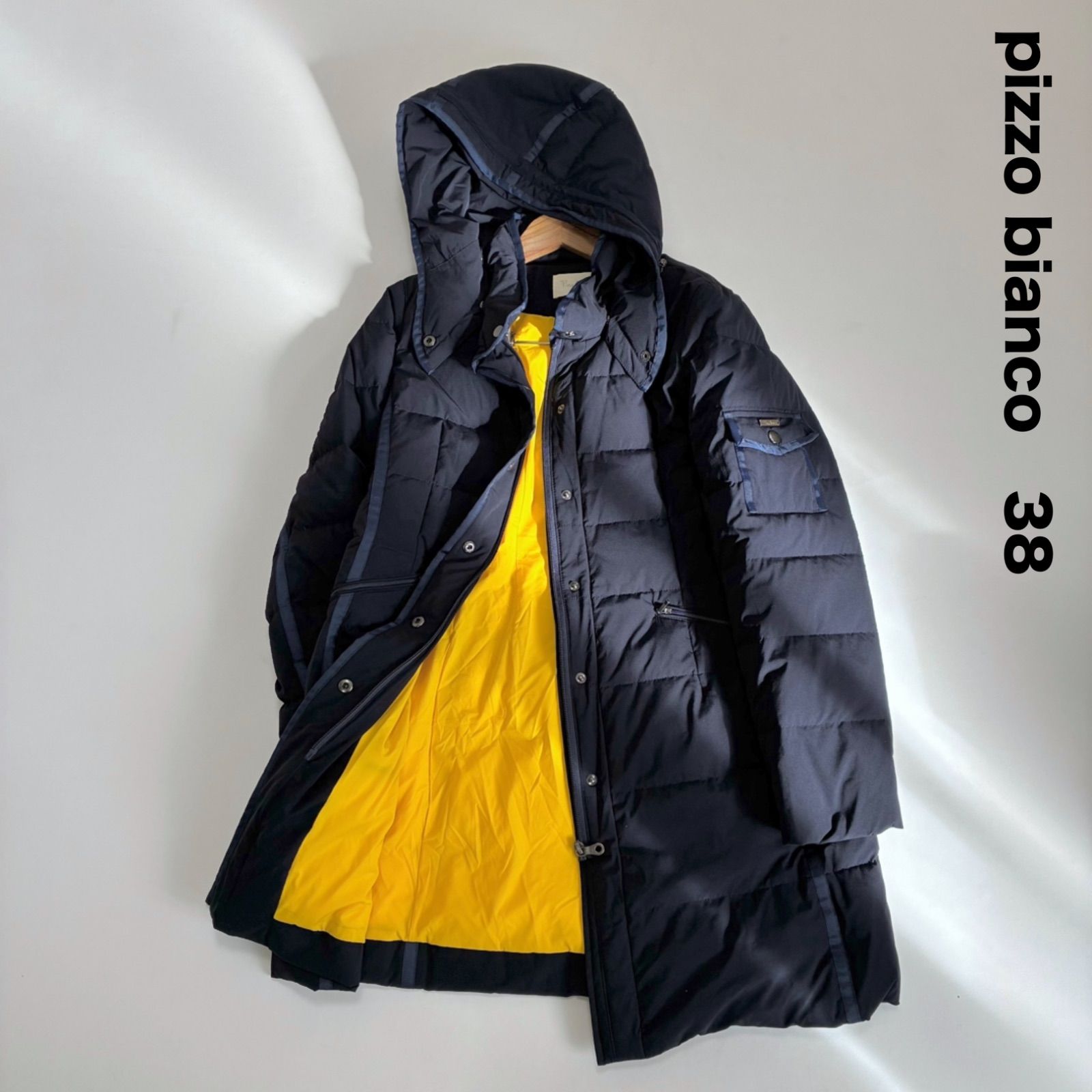 pizzo bianco ピッツォビアンコ☆ロングダウンコート 38 ネイビー 