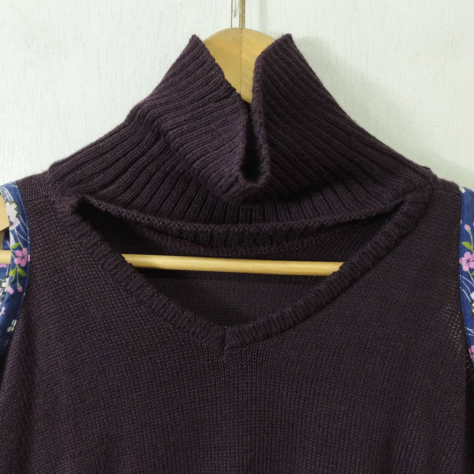 gouk ニット 長袖 2WAY ハイネック 和ゴス パンク 胸元 カットオフ Y2K