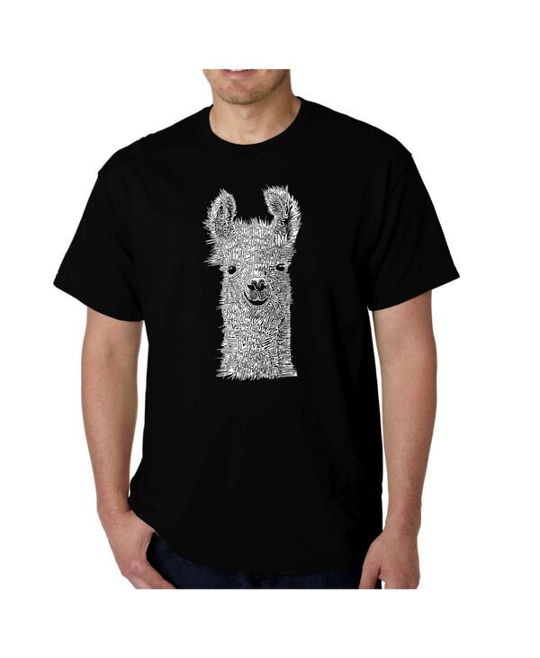 エルエーポップアート メンズ トップス Tシャツ LA Pop Art Mens Word Art TShirt Llama Black ブラック
