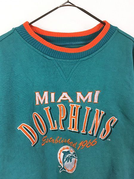 古着 90s NFL Miami Dolphins ドルフィンズ 刺しゅう スウェット