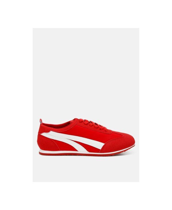 ロンドンラグ レディース シューズ スニーカー レース レザー フェイクレザー London Rag Montek Faux Leather LaceUp Sneakers Red レッド