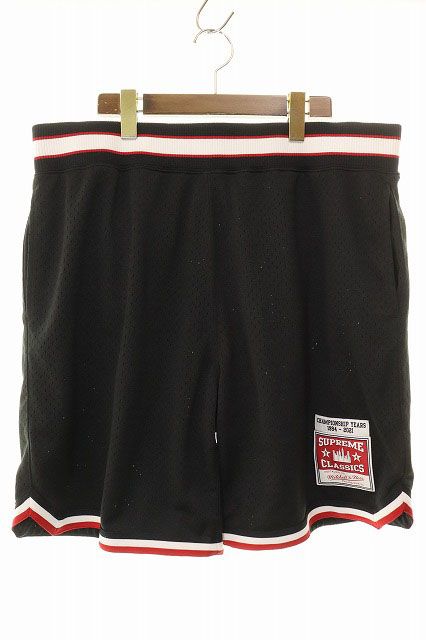 シュプリーム SUPREME 21SS MICHELLE＆NESS BASKETBALL SHORT BLACK L ミッチェル＆ネス バスケットボール ショーツ ハーフパンツ ブラック 【ブランド古着ベクトル】AA260212