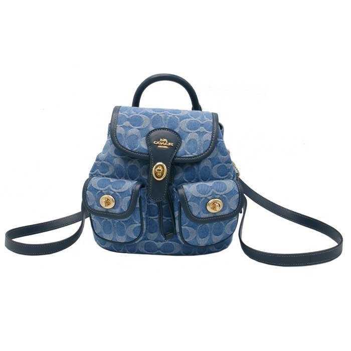 COACH コーチ シグネチャー デニム ミニ リュック コーチ リュック バックパック デニム シグネチャー ミニ レディース