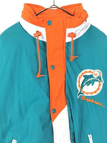 古着 NFL Miami Dolphins ドルフィンズ 2way ハーフジップ パデット
