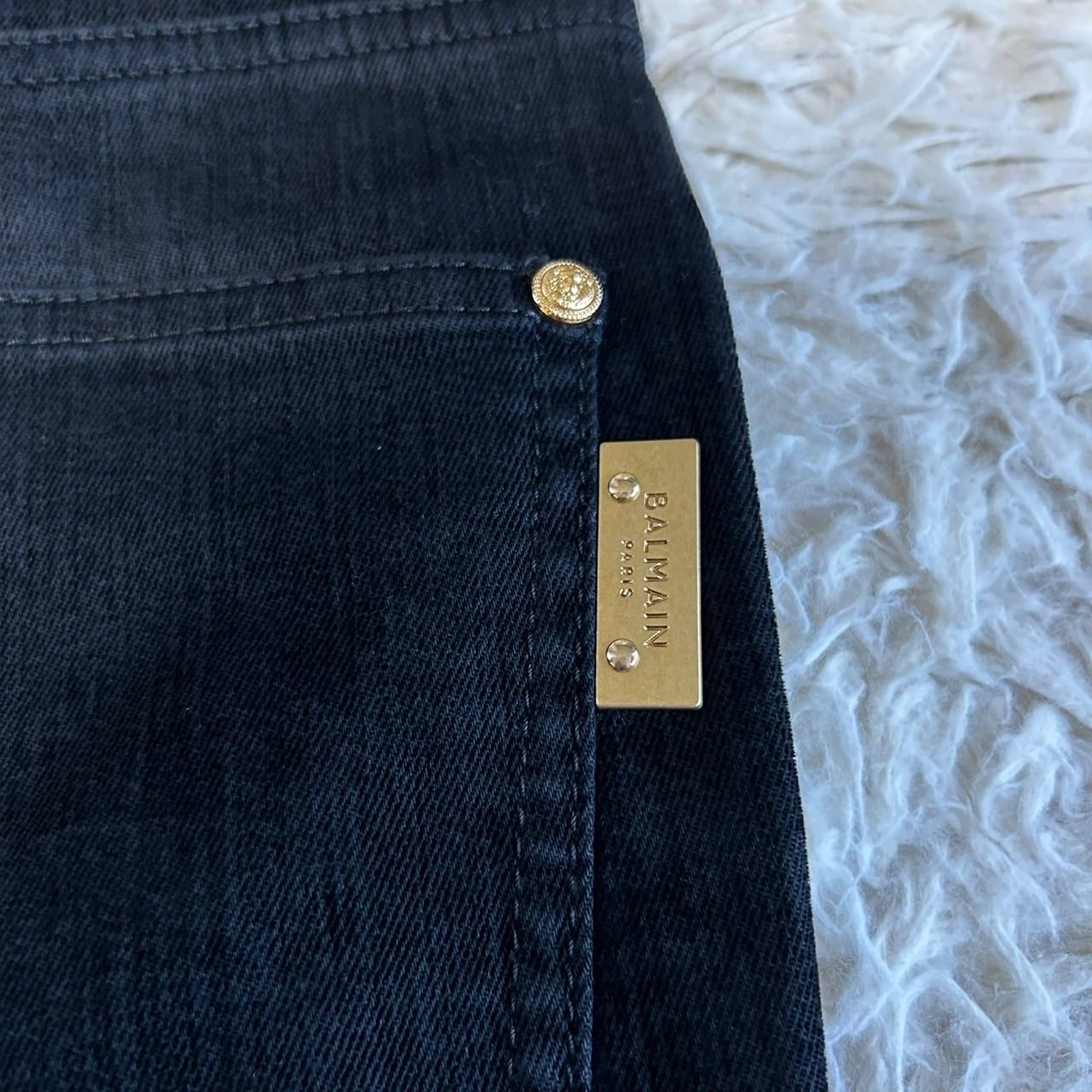 BALMAIN 】☆ 極美品 ☆ バルマン デニムパンツ スキニー 金ボタン 34 