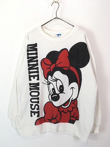 古着 80s USA製 Disney Minnie ミニー 両面 BIG プリント スウェット