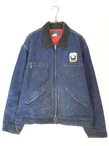 古着 70s USA製 OshKosh B'gosh レッド ライナー 濃紺 ブルー デニム