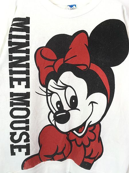 古着 80s USA製 Disney Minnie ミニー 両面 BIG プリント スウェット