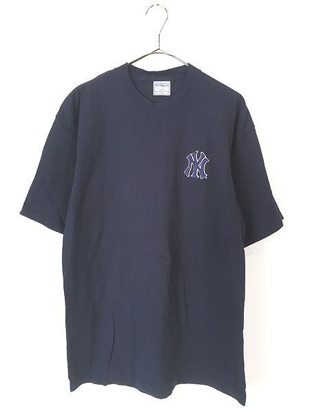 古着 90s MLB NY Yankees ヤンキース 刺しゅう Tシャツ L 古着