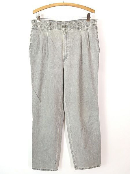 古着 90s Dockers 529-9655 2タック グレー デニム チノ タック パンツ ジーンズ ストレート W33 L31