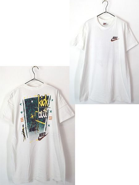 古着 90s USA製 NIKE 「kick butt」 バレー グラフィック Tシャツ XL 古着