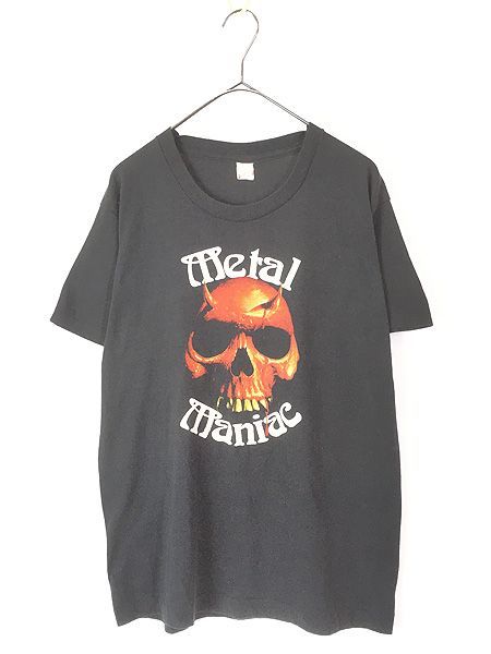 古着 80s USA製 Metal Maniac ボーン スカル ハードコア メタル ロック バンド Tシャツ L