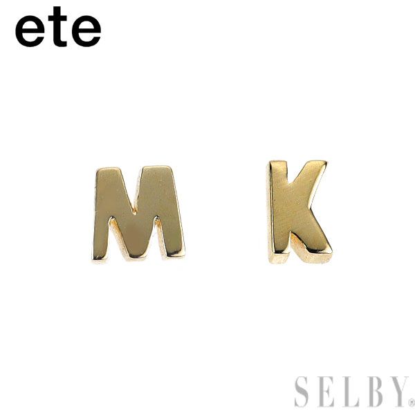 エテ/ete K18YG ピアス イニシャル 「M」「K」 - メルカリ