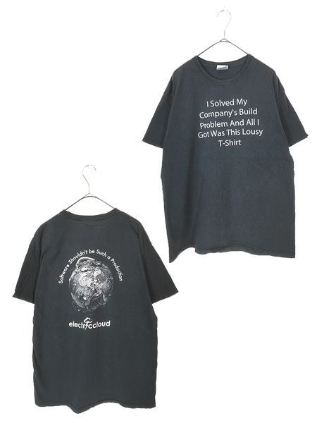 古着 00s Electric Cloud 「Software Shouldn't be Such a Production」 コンピューター ソフトウエア アート Tシャツ L 5,904円
