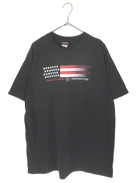 古着 00s USA製 HARLEY DAVIDSON 星条旗 フラッグ イーグル Tシャツ XL 古着