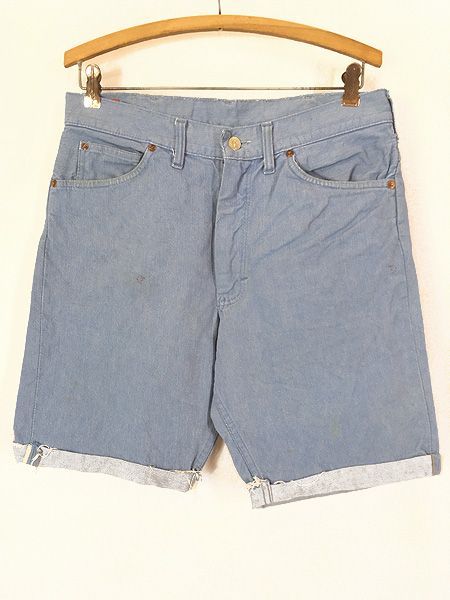 古着 70s Penney's FOREMOST 「片ミミ」 アイスブルー ヴィンテージ デニム ハーフ パンツ ショーツ W31