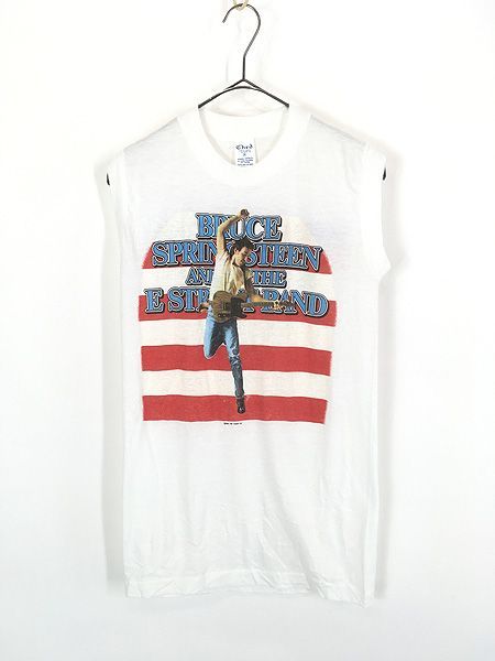 レディース 古着 80s USA製 Bruce Springsteen 「Born in the USA Tour 84-85」 ロック ノースリーブ Tシャツ タンクトップ M