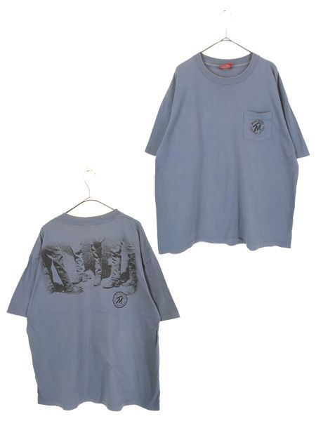 古着 90s USA製 Marlboro マルボロ カウボーイ ブーツ ポケット Tシャツ ポケT XL位 古着