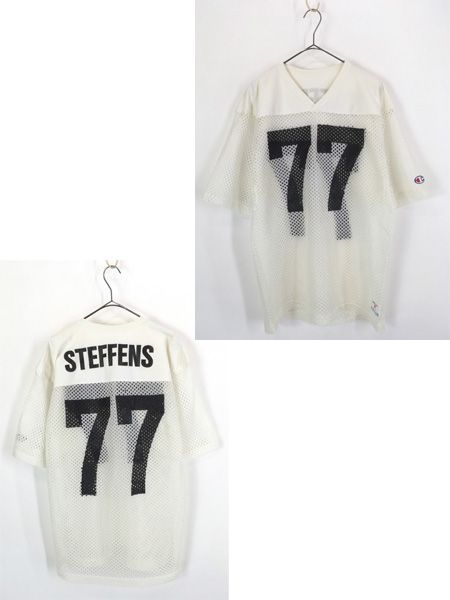 古着 90s Champion No77 「STEFFENS」 ナンバリング メッシュ Tシャツ M 古着