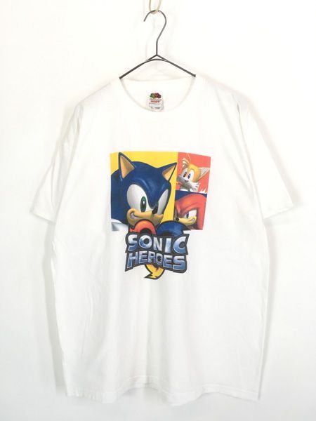 古着 00s SEGA 「SONIC HEROES」 ソニック Nintendo TVゲーム キャラクター Tシャツ XL 古着