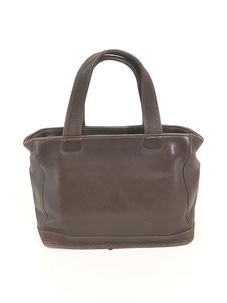 雑貨 古着 90s USA製 OLD COACH 本革 レザー ハンド バッグ 茶 小型 古着