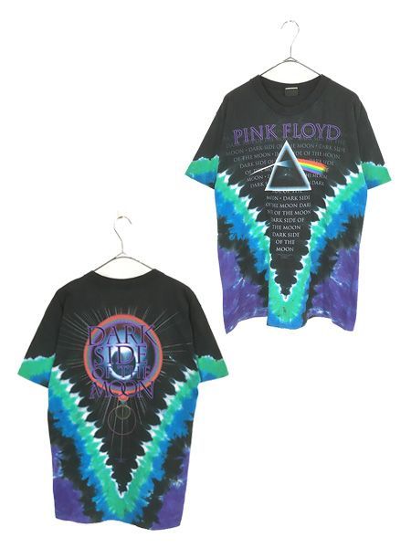 古着 00s Pink Floyd 「The Dark Side of The Moon」 狂気 プログレ ロック バンド タイダイ Ｔシャツ XL位
