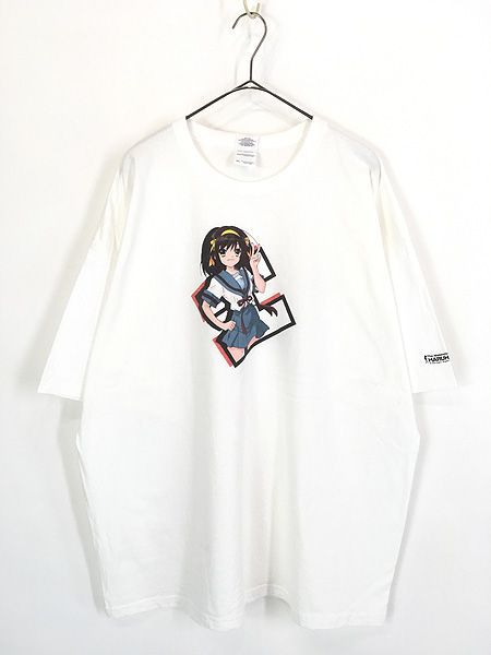 古着 00s 涼宮ハルヒの憂鬱 ライトノベル アニメ キャラクター 逆輸入 Tシャツ XXL 古着