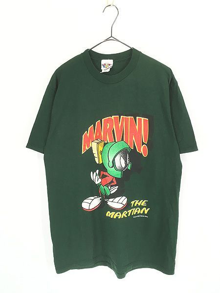 古着 90s USA製 LOONEY TUNES Marvin the Martian マービン Tシャツ L 古着