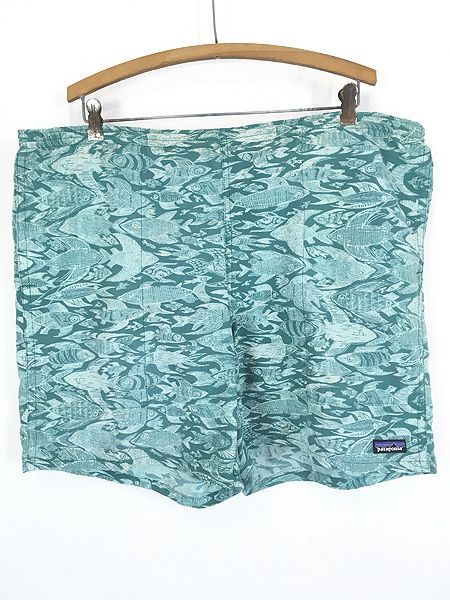 古着 17s Patagonia トビウオ おさかな 総柄 バギーズ ロング ショーツ ショート パンツ L 古着