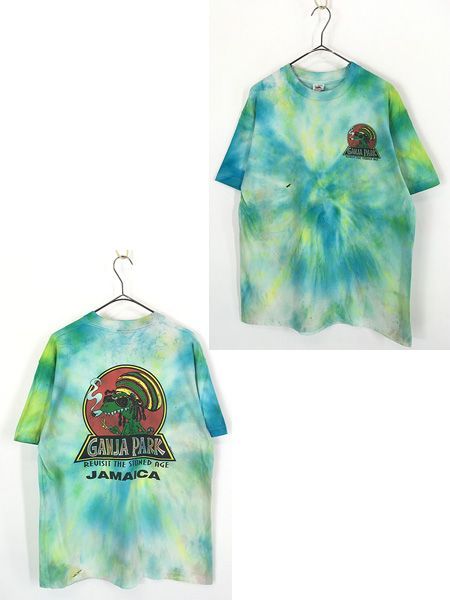 古着 90s USA製 GANJA PARK マリファナ イグアナ タイダイ Tシャツ L 古着 5,904円