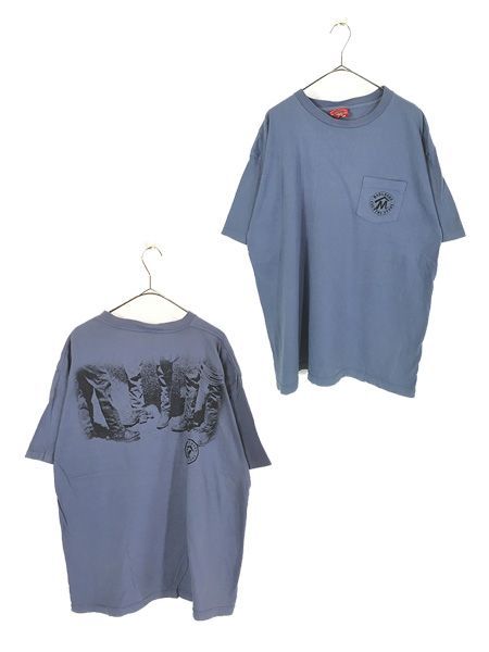 古着 90s USA製 Marlboro マルボロ カウボーイ ブーツ ポケット Tシャツ ポケT XL位 古着