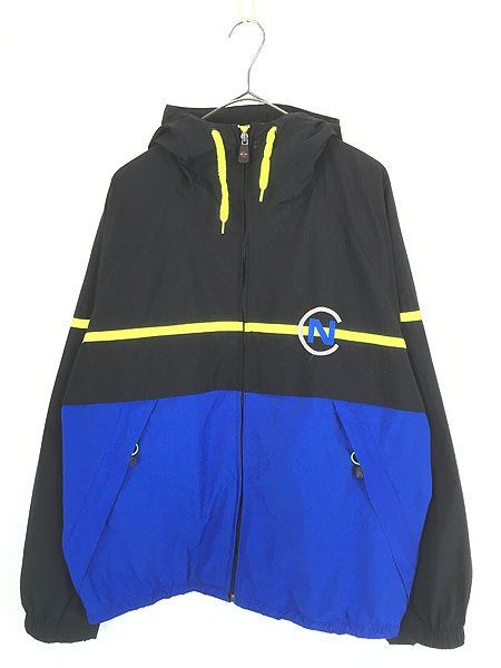 古着 90s Nautica Competition ロゴ 刺しゅう ラグラン ナイロン ジャケット パーカー M 古着