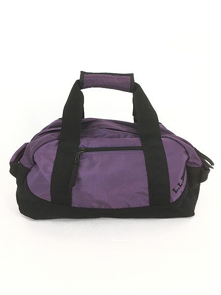 雑貨 古着 90s LL BEAN Adventure Duffle Small 紫×黒 ナイロン ミニ ボストン バッグ 古着