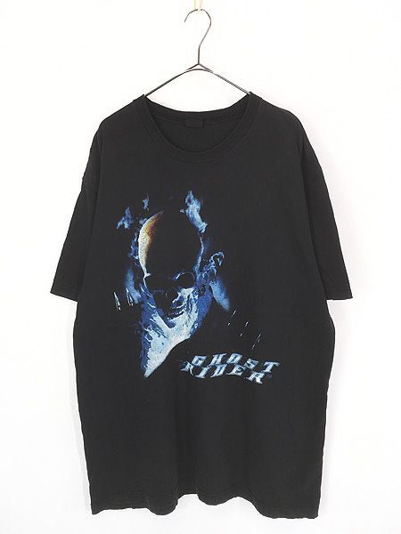 古着 00s MARVEL Ghost Rider ゴーストライダー スカル ヘッド ムービー Tシャツ XL位 古着