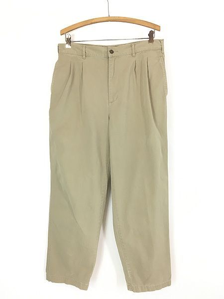古着 90s Abercrombie&Fitch サイドダブル 2タック チノ トラウザーズ パンツ ストレート W32 L29