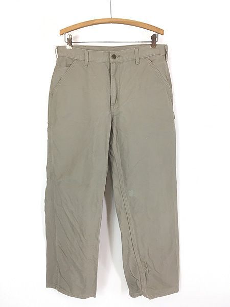 古着 10s Carhartt DES グレー ベージュ ダック ペインター ワーク パンツ W33 L29 古着