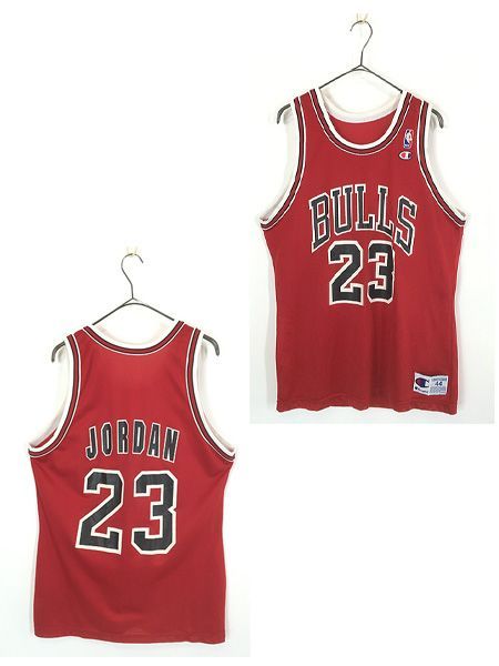 古着 90s USA製 Champion NBA Chicago BULLS ブルズ No23 「JORDAN」 メッシュ タンクトップ 44 古着