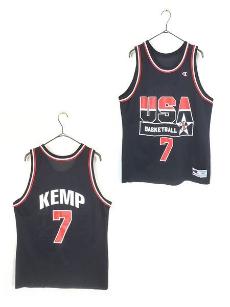 古着 90s USA製 Champion Dream Team バスケ アメリカ代表 ドリーム チーム メッシュ タンクトップ 44 古着