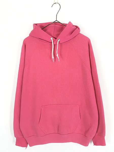 古着 80s USA製 Tultex 無地 ソリッド ラグラン アクリル スウェット パーカー ピンク L