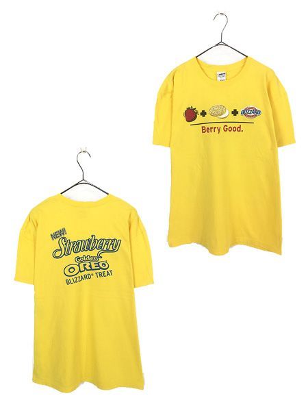 古着 00s DQ Dairy Queen アイスクリーム 企業 「Strawberry Golden OREO BLIZZARD TREAT」 Tシャツ L 古着