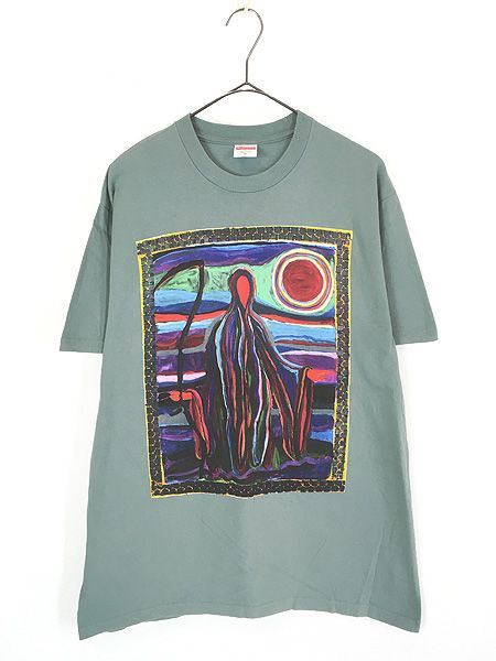 古着 19SS USA製 Supreme 「Reaper Tee」 リーパー アート 100%コットン Tシャツ グリーン M